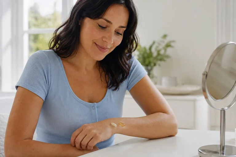 Comparing a semi-solid balm with a liquid oil.