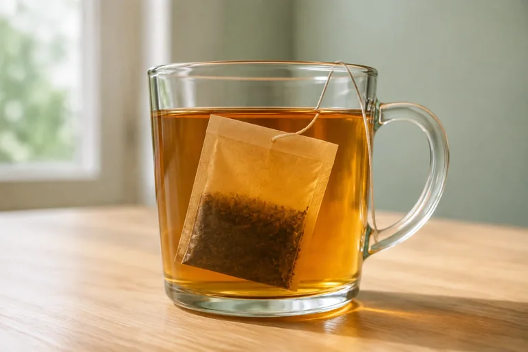 An intact filter bag keeps botanical material contained while it steeps.