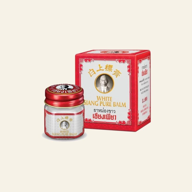 Siang Pure Original White Balm 12 g jar and box on a warm cream background