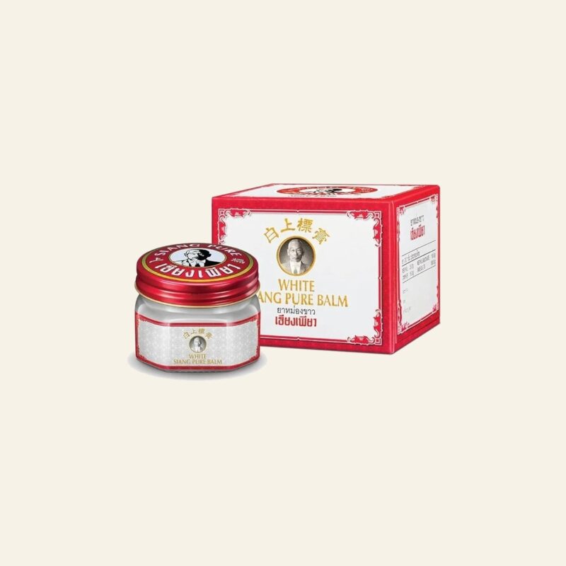 Siang Pure Original White Balm 40 g jar and box on a warm cream background