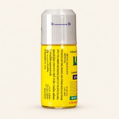 Namman Muay Thai boxing liniment oil 120 ml bottle on a warm cream background